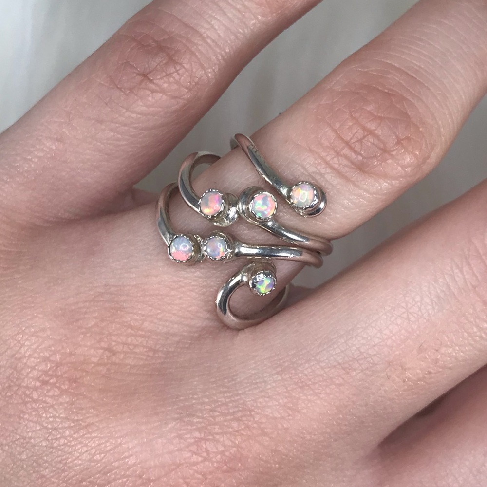 sold ❤️ Silver Opal Wrap-Around Ring 5.5 - Picture 5 of 5